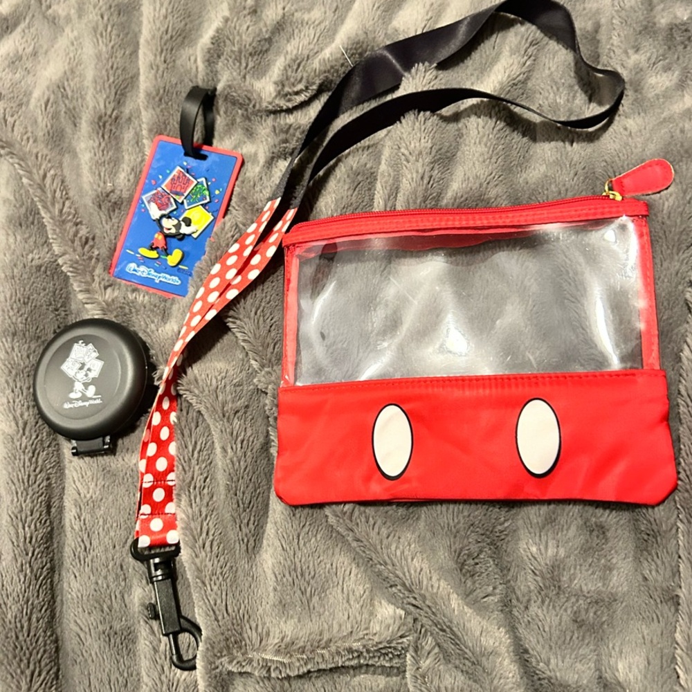 Disney Red and White Cosmetic Bag with Cartoon Design